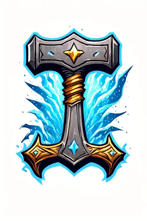 Mjölnir Thor's hammer tattoo design idea