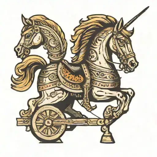 trojan wooden horse tattoo design idea