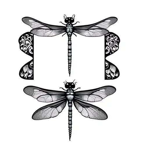 dragonfly clean clear detailed original with love written inside the inner  wing pattern tattoo design idea