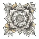 flower mandala design incorporating tattoo design idea