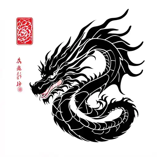 dragon flying tattoo design idea