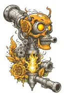welding torch surrounded tattoo design idea