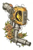 welding torch surrounded tattoo design idea