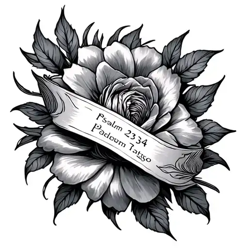 Psalm 23 4 tattoo design idea