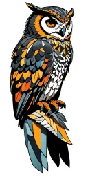 owl mountain forest tattoo design idea
