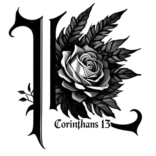 a biblical tatto on 1 corinthians 13 tattoo design idea