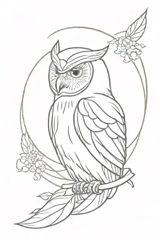 goddess athena owl tattoo design idea