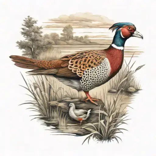 Pheasant and duck  tattoo design idea