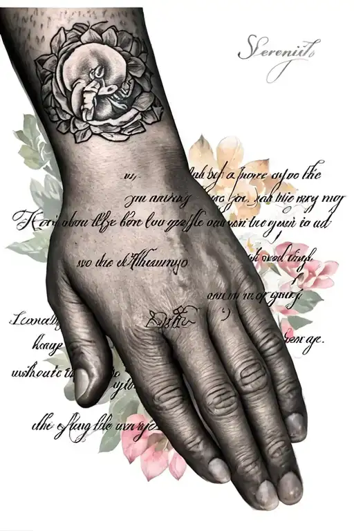 Serenity prayer hands tattoo design idea