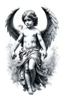 cherub dark angel tattoo design idea