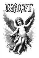 cherub dark angel tattoo design idea
