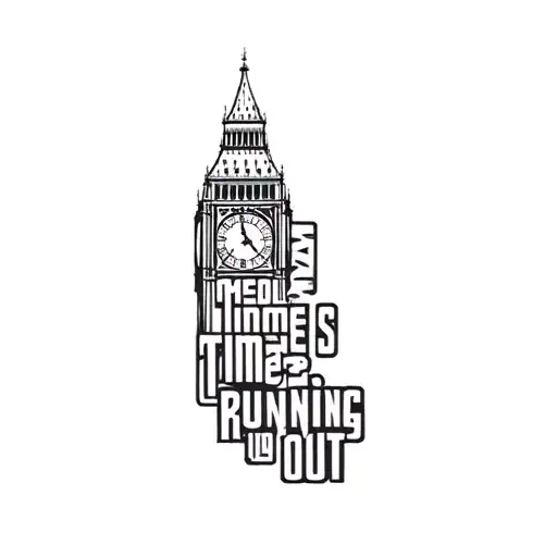"Times running out" big ben tattoo design idea