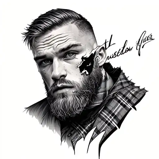 Torn skin with McGregor tartan  tattoo design idea