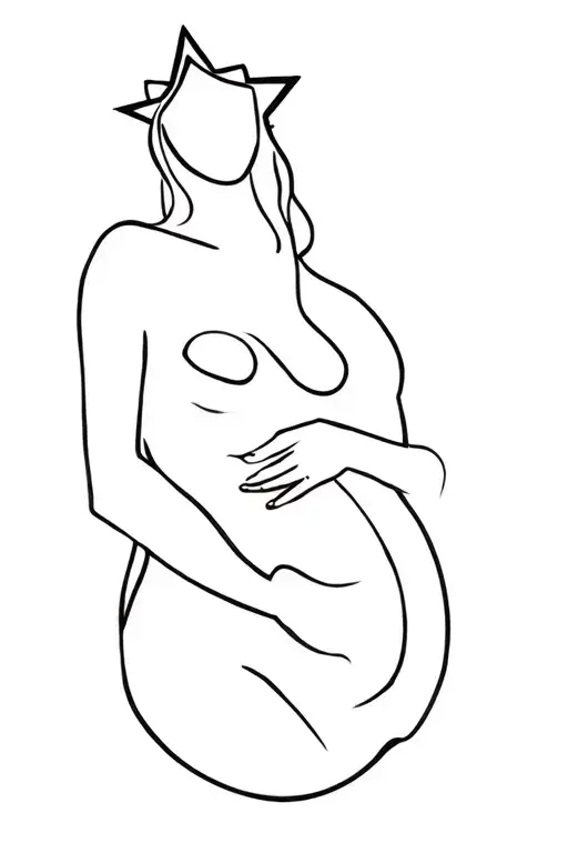 maternity, breastfeeding, a star tattoo design idea