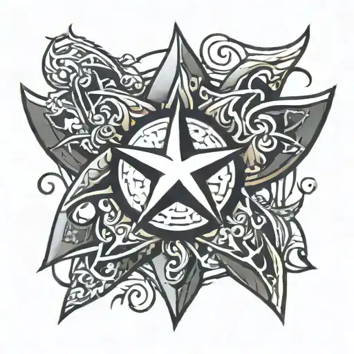 apple shuriken tattoo design idea