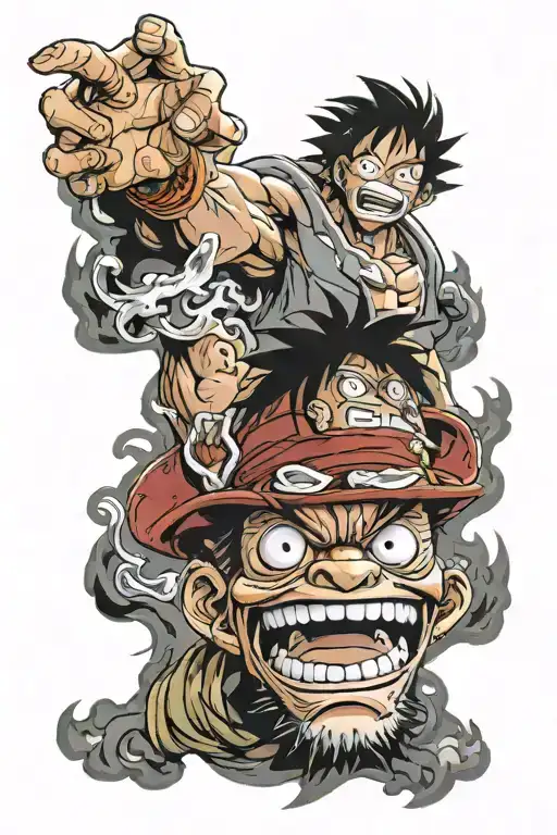 Monkey D Luffy gear 5 tattoo design idea