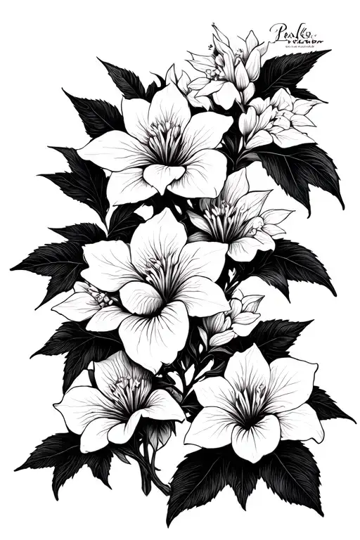 clematis vines tattoo design idea