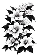 clematis vines tattoo design idea