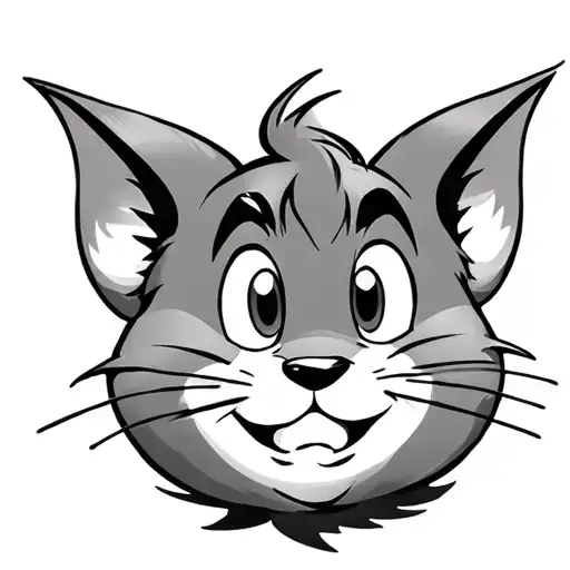 A combination of Tom and Jerry that has eyes and ears. tattoo design idea