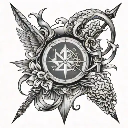 Gemini, Sagittarius, Sagittarius sign tattoo design idea