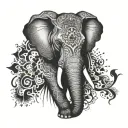elephant head mandala design combining elements tattoo design idea