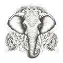 elephant head mandala design combining elements tattoo design idea