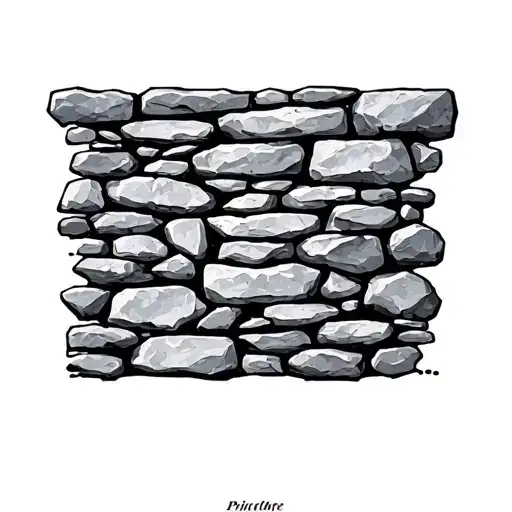 stone wall art tattoo design idea