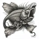 fly fishing hook tattoo design idea