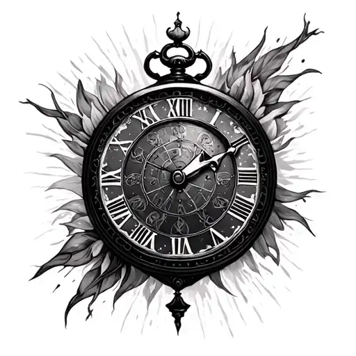 Clock, One Life one chance tattoo design idea