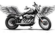 harley davidson motorcycle with wings tattoo design idea