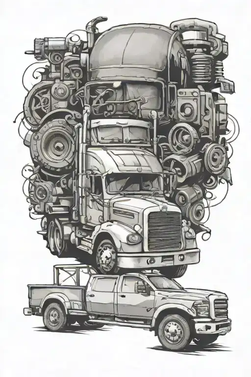 truck tattoo design idea
