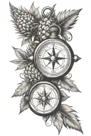compass cardinal points pineapple poly infinity tattoo design idea