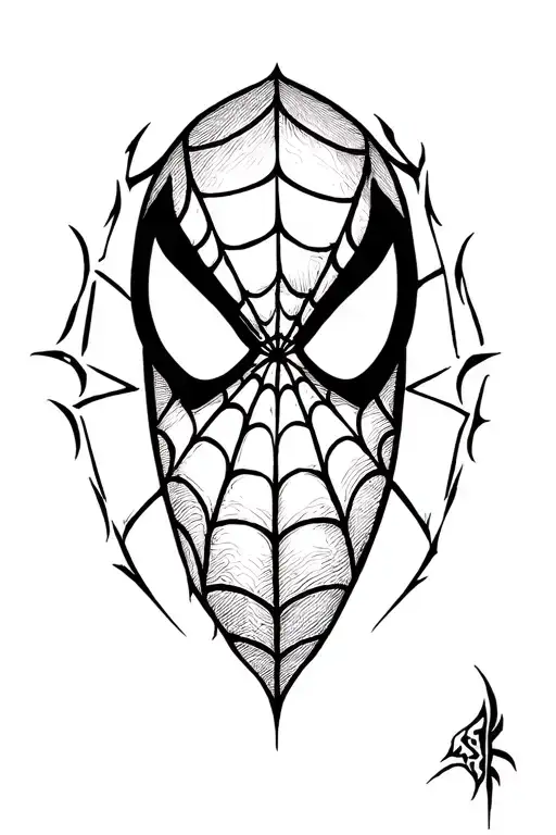 spiderman gothic style logo tattoo design idea