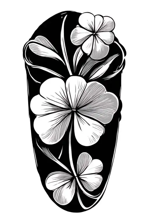 five leaf clover tattoo design idea