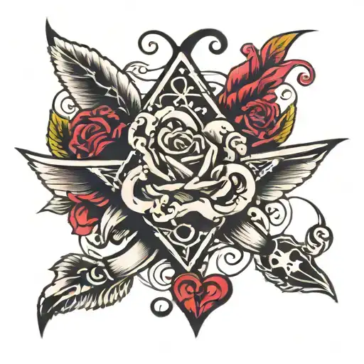 forbidden love symbol tattoo design idea
