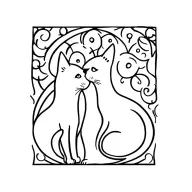 dog and cat tattoo design idea