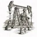 oil pump jack walking beam tattoo design idea