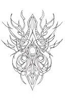 thin tribal design cybersigilism tattoo design idea