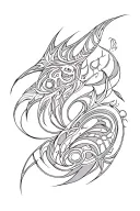 thin tribal design cybersigilism tattoo design idea
