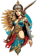 a Christian valkyrie warrior woman tattoo design idea