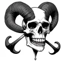 Aries Skull tattoo design idea