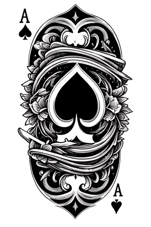 deck of cards being shuffled tattoo design idea