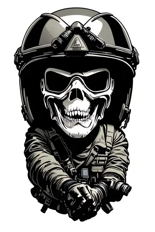 army aviator riding tattoo design idea