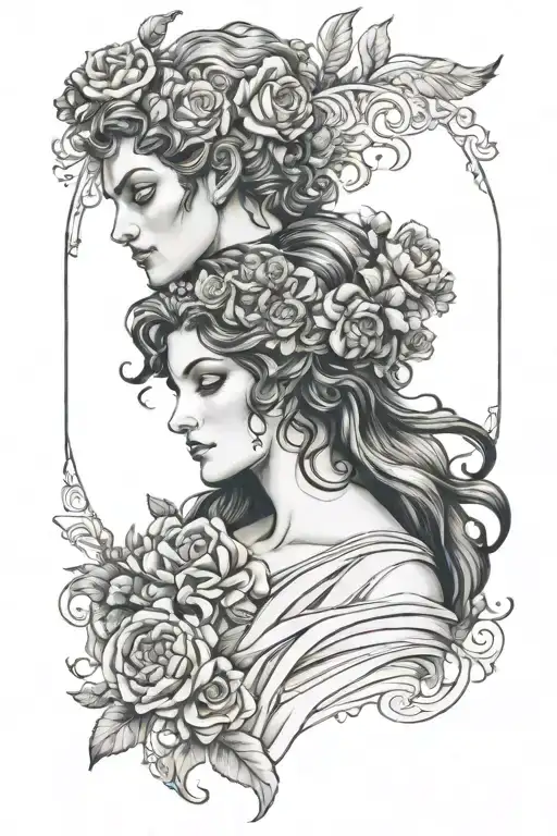 hades and Persephone together tattoo design idea
