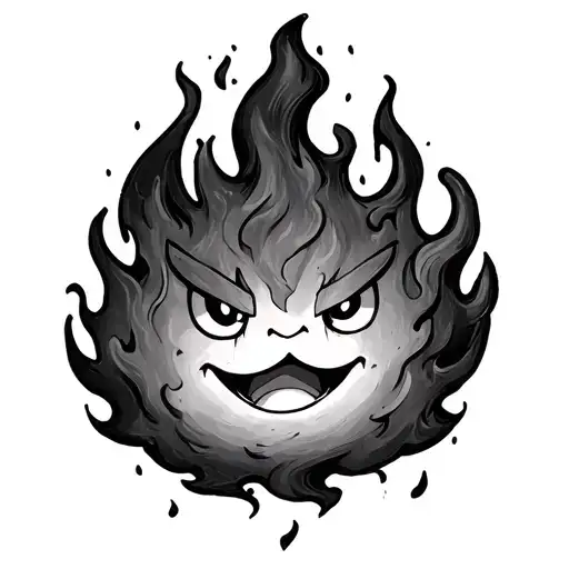 Calcifer from Howl's Moving Castle tattoo design idea
