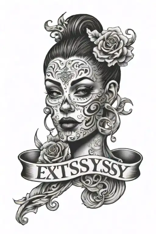 Extssy model song title tattoo design idea