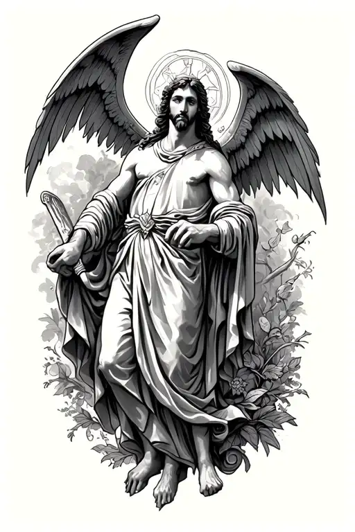 Saint Raphael tattoo design idea