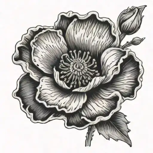 poppy seed and III-xxv-XV intertwined within tattoo design idea
