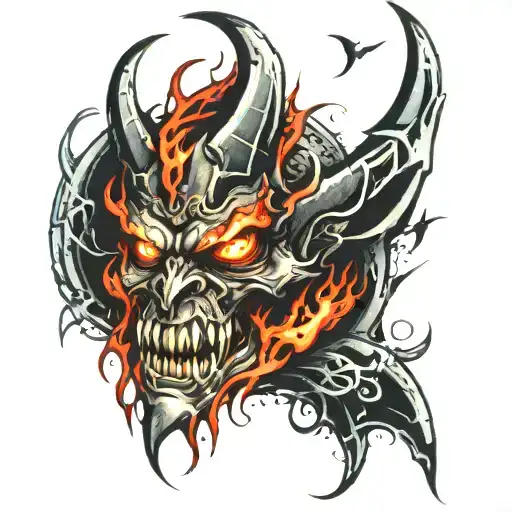 demon hell tattoo design idea