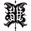 अम्मा बाबा, this words should be printed on my forearm, words should interconnected with each other like overlapping  tattoo design idea